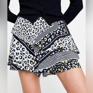 Zara Womens Floral Skort Shorts Small Whimsigoth Fairy Grungle Contemporary